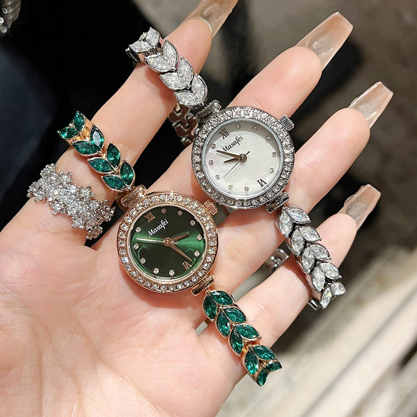 Water-Resistant Mermaid Tail Crystal Watch