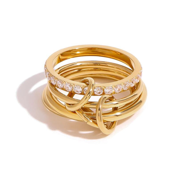 4-Layer Interlocking Zircon Stackable Ring