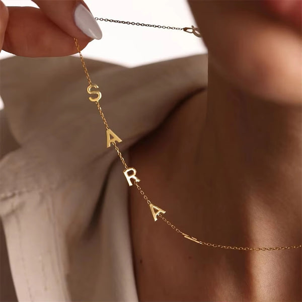Custom Side Name Letter Necklace