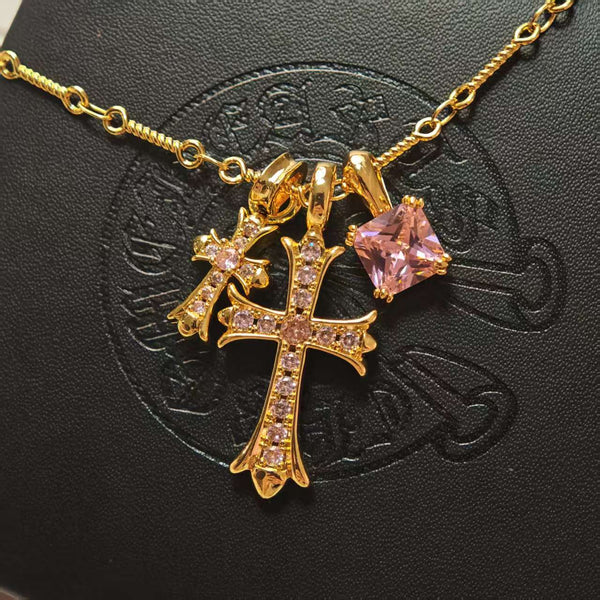 Gold-Plated Cross Pendant Necklace
