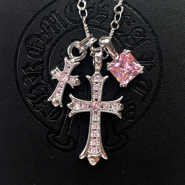 Silver-Tone Cross Pendant Necklace
