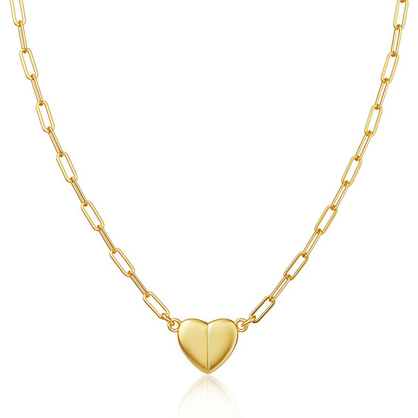 Minimalist Magnetic Gold-Plated Heart Necklace