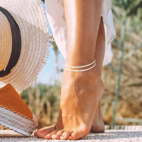 Minimalist Waterproof Adjustable Layered Anklet
