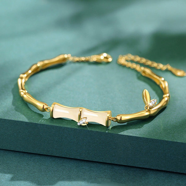 White Jade Bamboo Bracelet