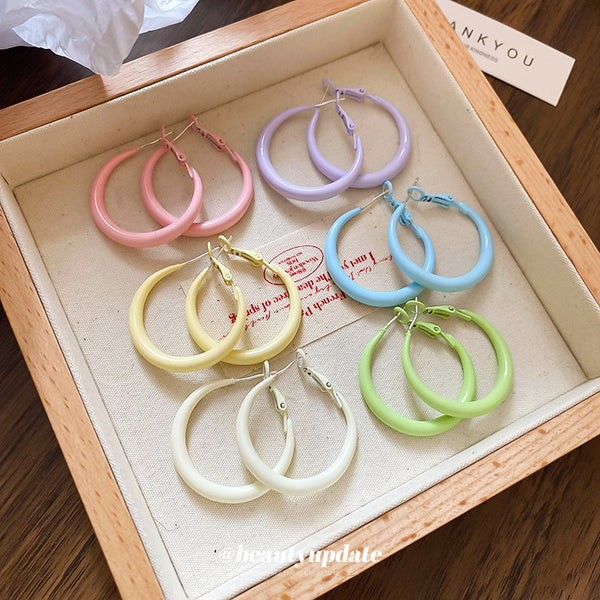 Lightweight Colorful Hoop Earrings