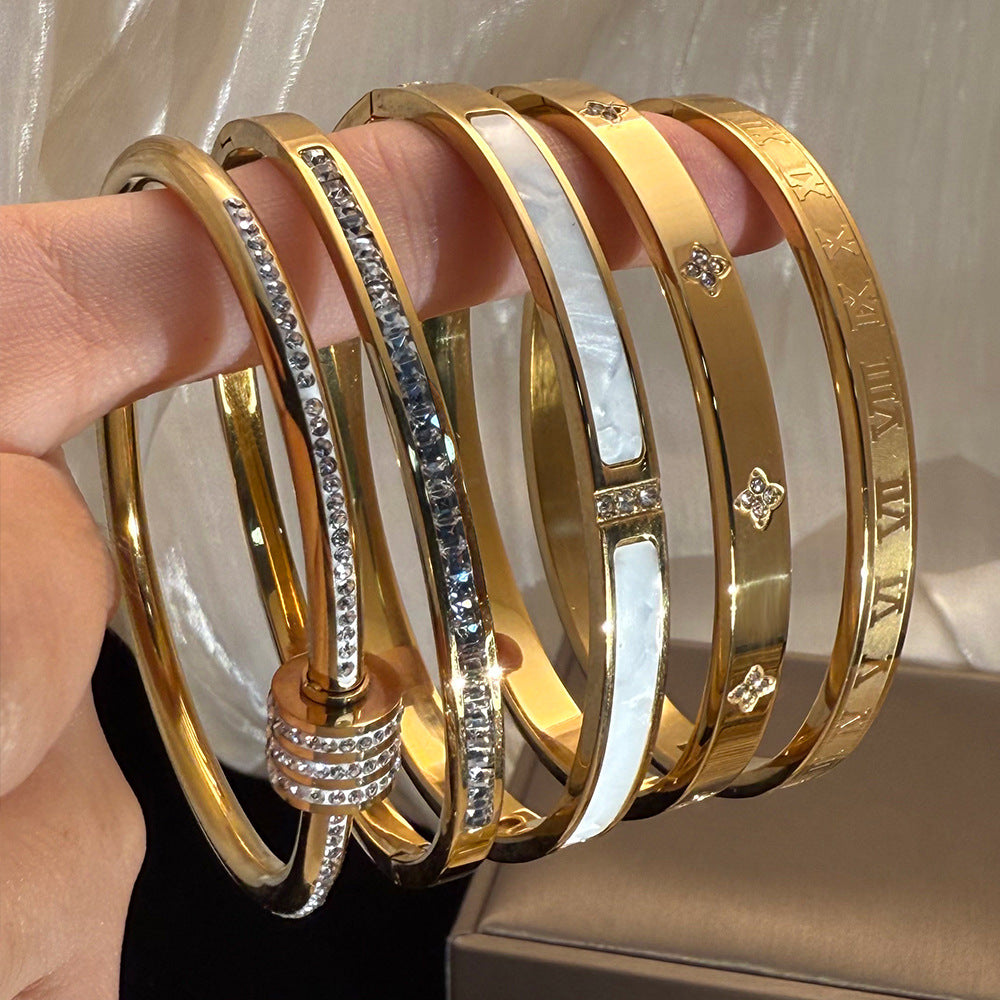 Waterproof & Tarnish-Free 5-Piece Stackable Bangle Set – Adorchic