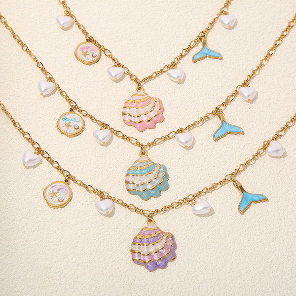 Ocean-Inspired Shell Charms Necklace