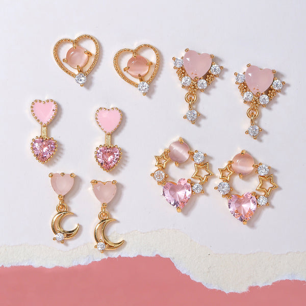 Sweet Pink Love Earrings Set