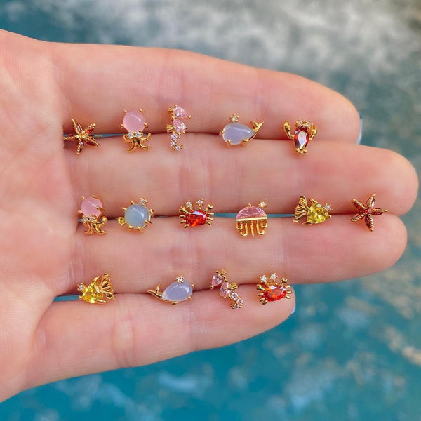Adorable Ocean Design Earrings Set