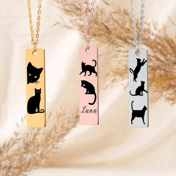 Personalized Engraved Cat Necklace
