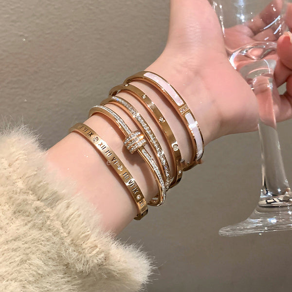 5-Piece Stackable Bangle Set – Rose Gold