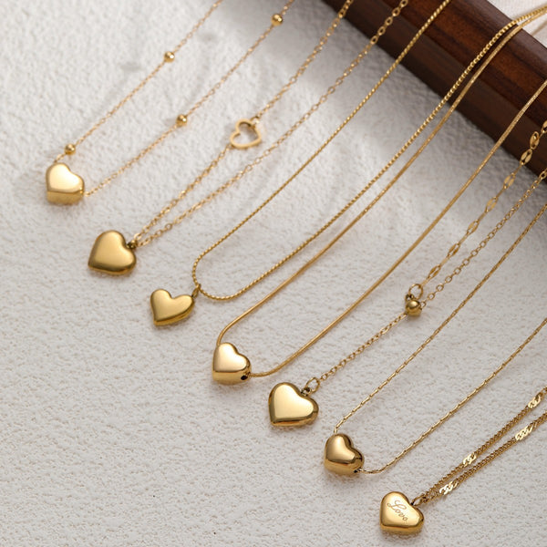 Minimalist Heart Pendant Choker Necklace