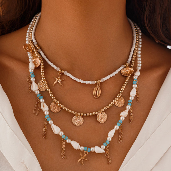 Boho Beach Holiday Layered Necklace
