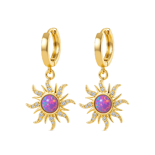 Golden Sun Opal Earring Necklace Bracelet Jewelry Set