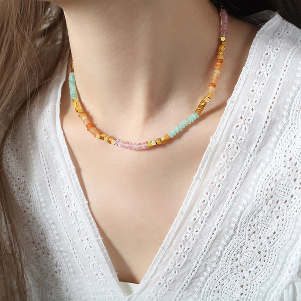Handmade Colorful Natural Stone Necklace