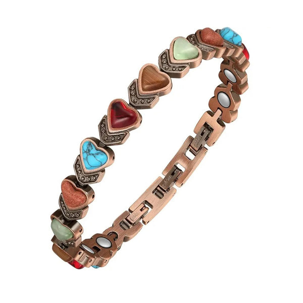 Copper Magnetic Stone Bracelet with Adjustment Tool