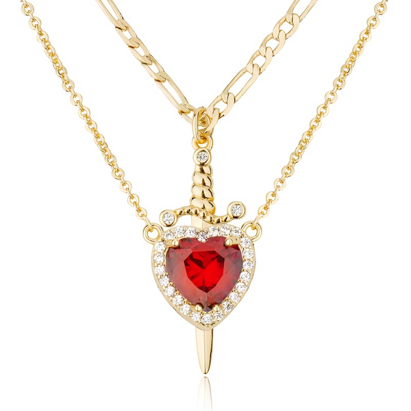 Heart & Dagger 2-Piece Necklace