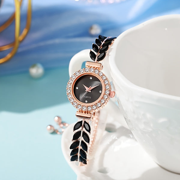 Sparkling Leaf Bracelet Watch