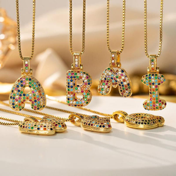 Sparkle Initial Micro Zirconia Necklace