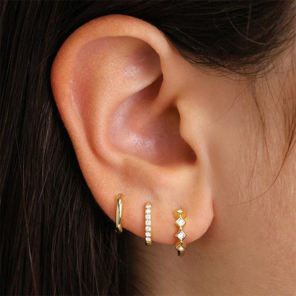 3-Piece Stacking Hoop Earrings Set