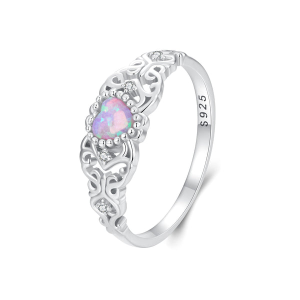 Pink Opal Silver Ring