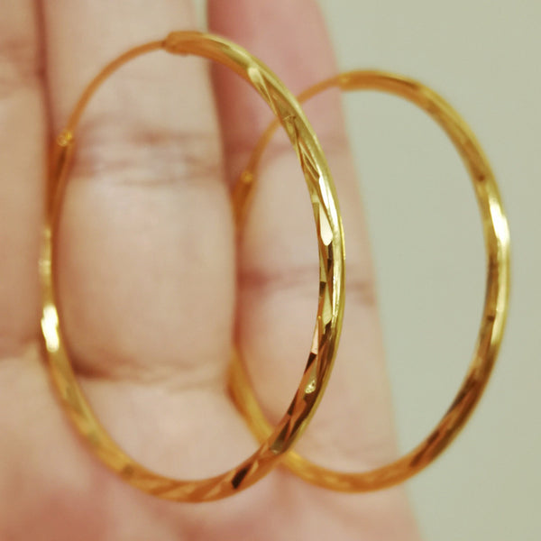 Gold-Plated Shimmer Hoop Earrings