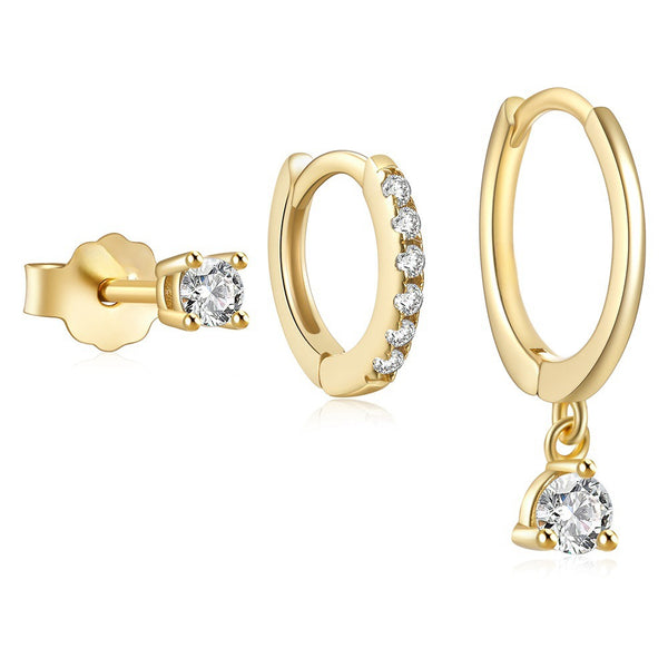 3 Pairs Minimalist Hoop Earrings Set
