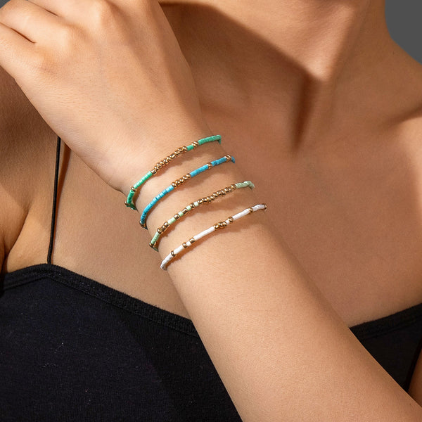 Bohemian Blue Beaded Stacking Bracelet
