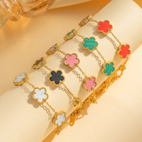 Elegant Five-Petal Flower Bracelet