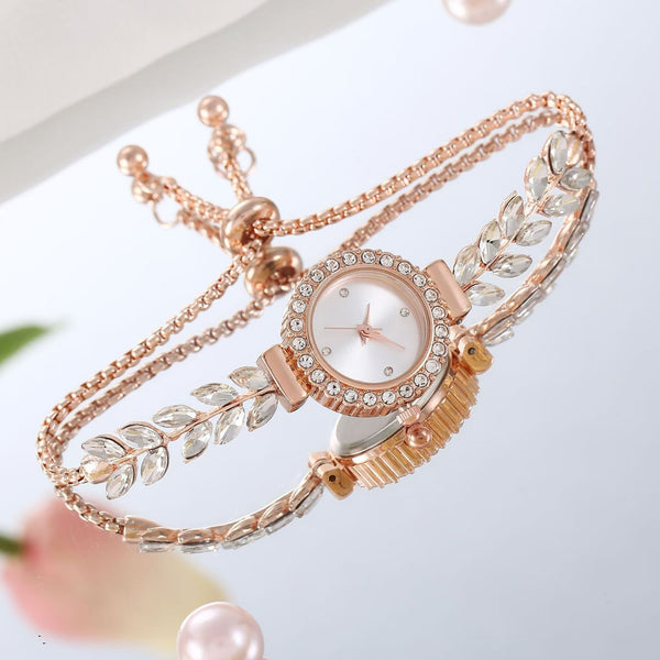Sparkling Leaf Bracelet Watch