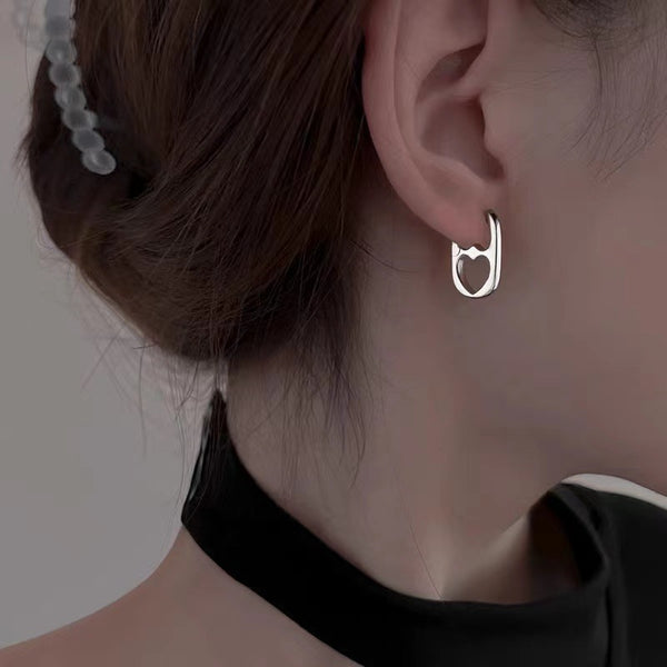 Simple Heart Shaped Hoop Earrings