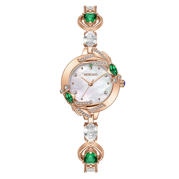 Crystal Jewelry Shell Dial Waterproof Watch