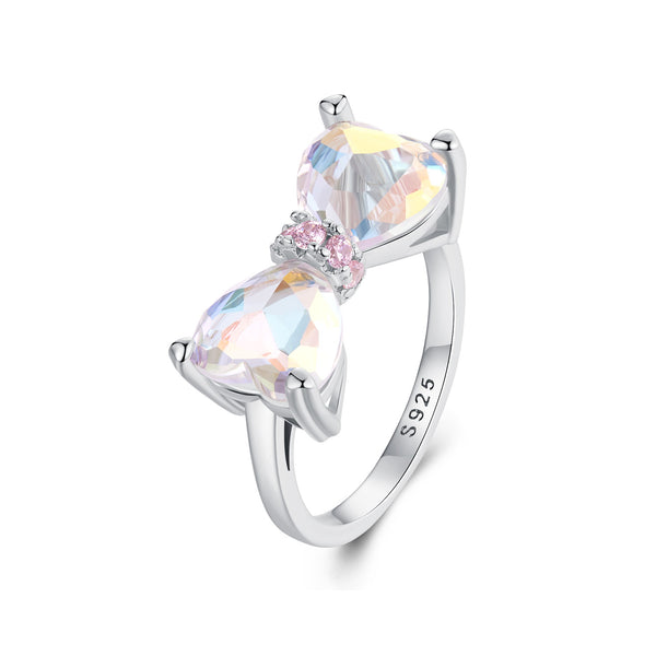 Butterfly Bow Statement Silver Ring